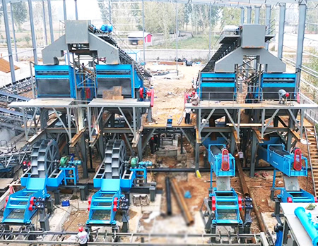 洛陽400t/h河卵石高效環保濕法整形制砂EPC生產線